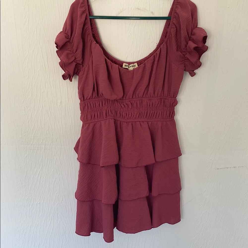 Ruffled Pink Tiered Dress
